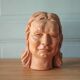Sculpture signed Doloire, terracotta sculpture, woman's head sculpture, collection, interior decoration.