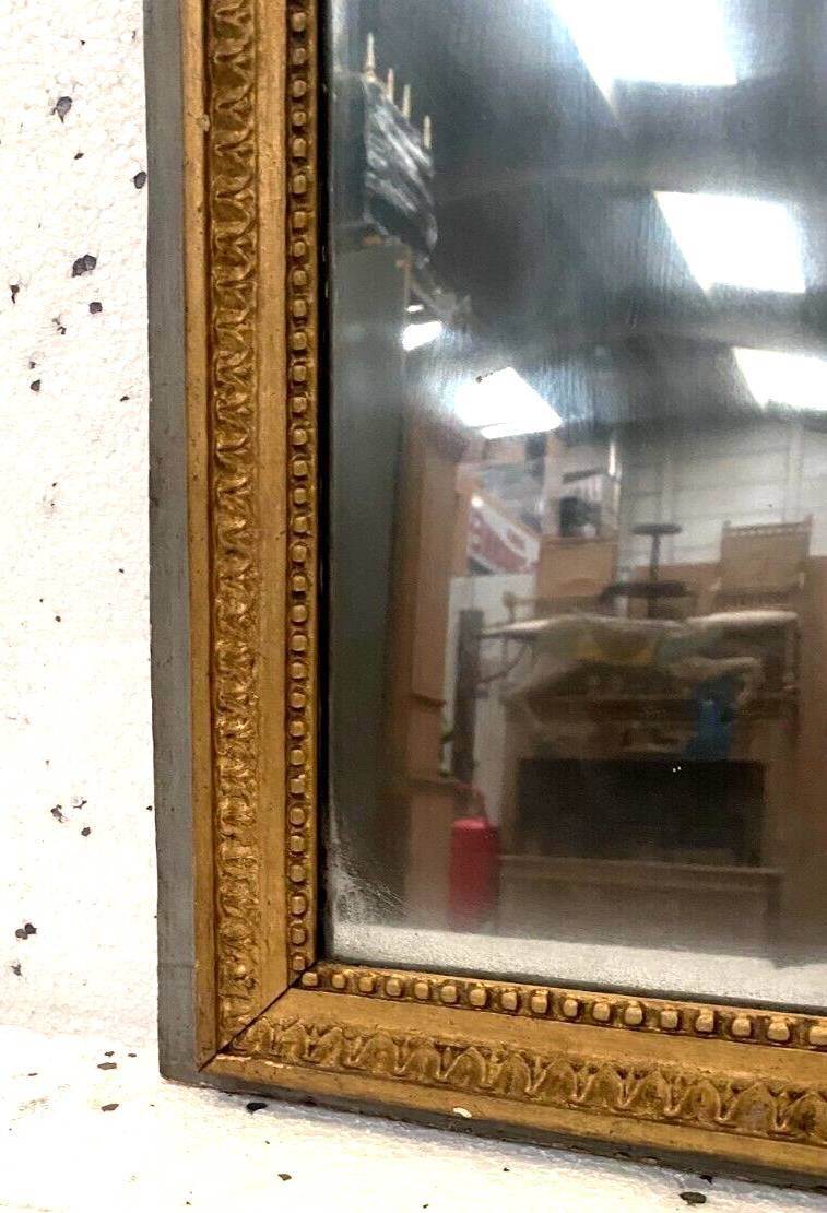 Louis XVI style mirror in wood and gilded stucco 19th century Mantel trumeau