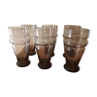 6 art deco glasses