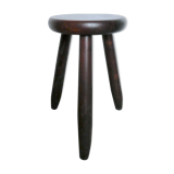 Dark wooden tripod stool