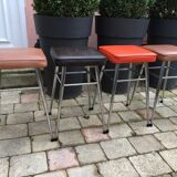 In leatherette vintage stools