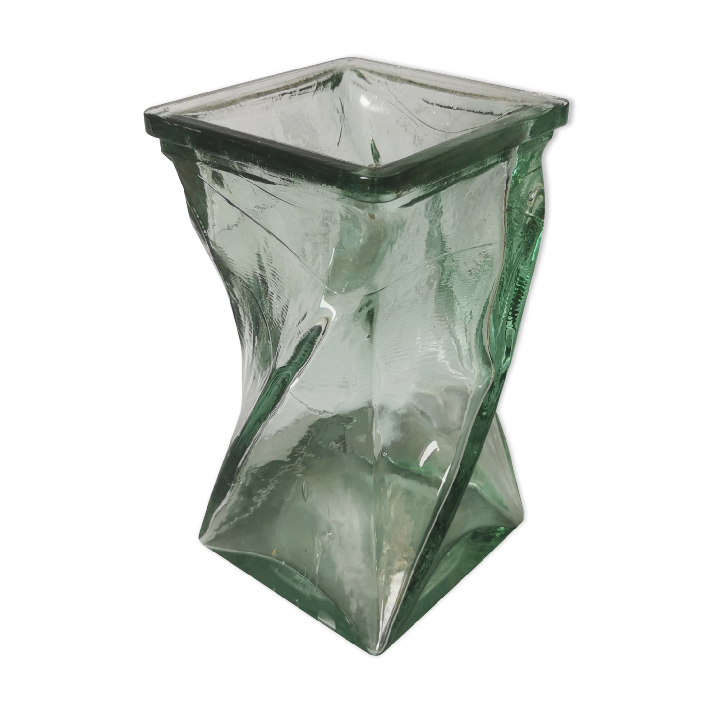 Vase design verre torsadé