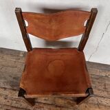 Regain home chair in elm and leather 1980