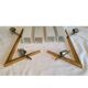 Arlus paire d'appliques murales en bronze doré et opaline 1950