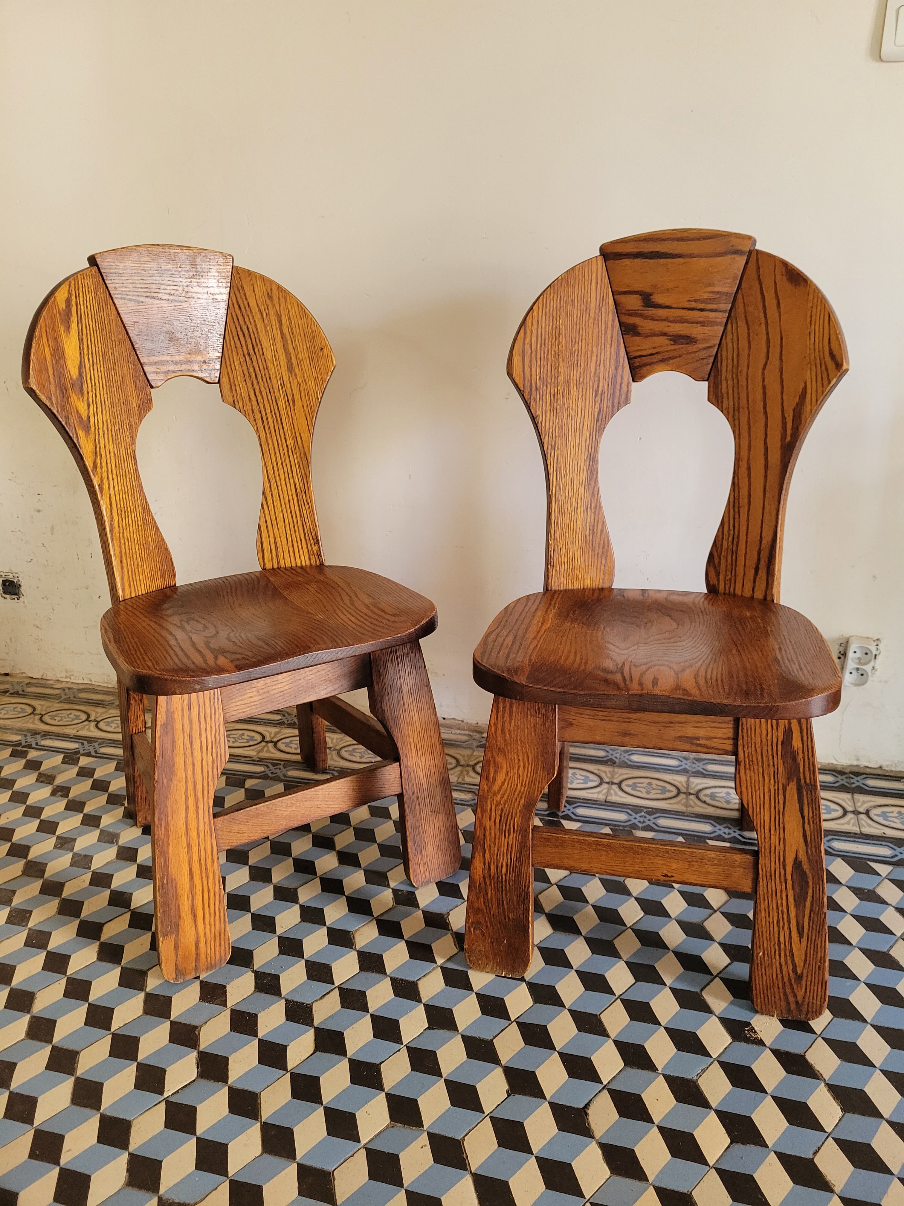 Pair of brutalist chairs