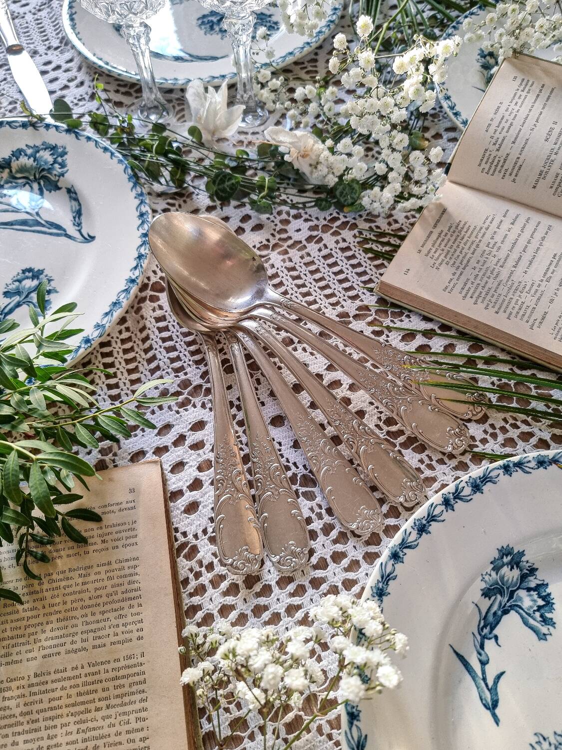 6 silver-plated soup spoons, 84gr, 1940