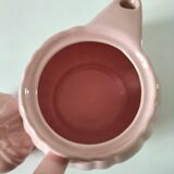Vintage mid-century ribbed pink powder teapot by Salins.