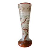 Cornet vase "Spring" FT Legras decorations Japan crystalworks St Denis 1900
