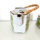 Teapot, stove and 6 cups