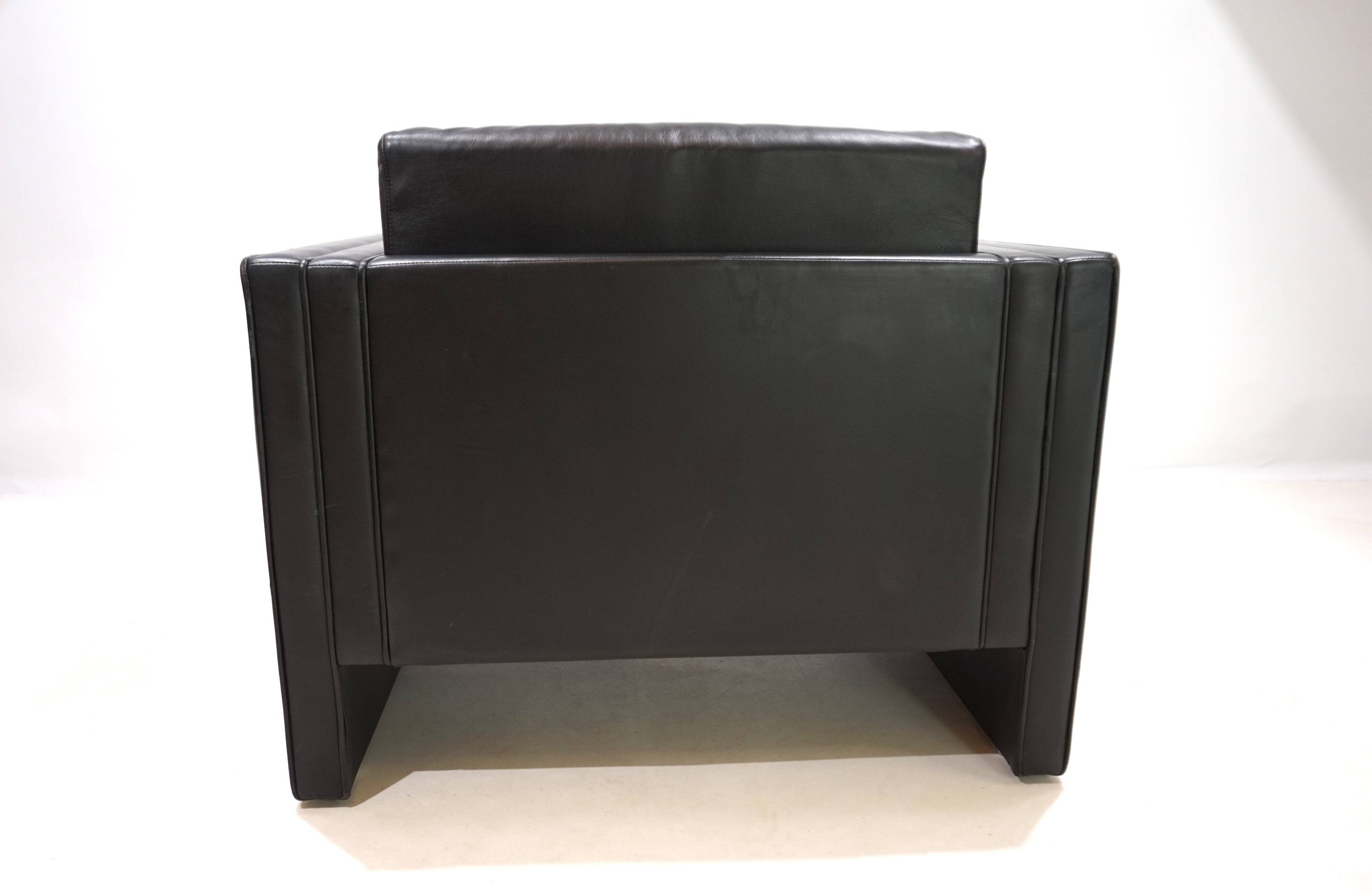 Fauteuil en cuir Knoll Studio Line par Jürgen Lange, 1970