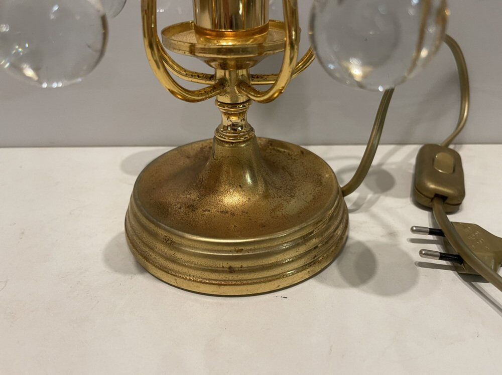 Brass crystal table lamps