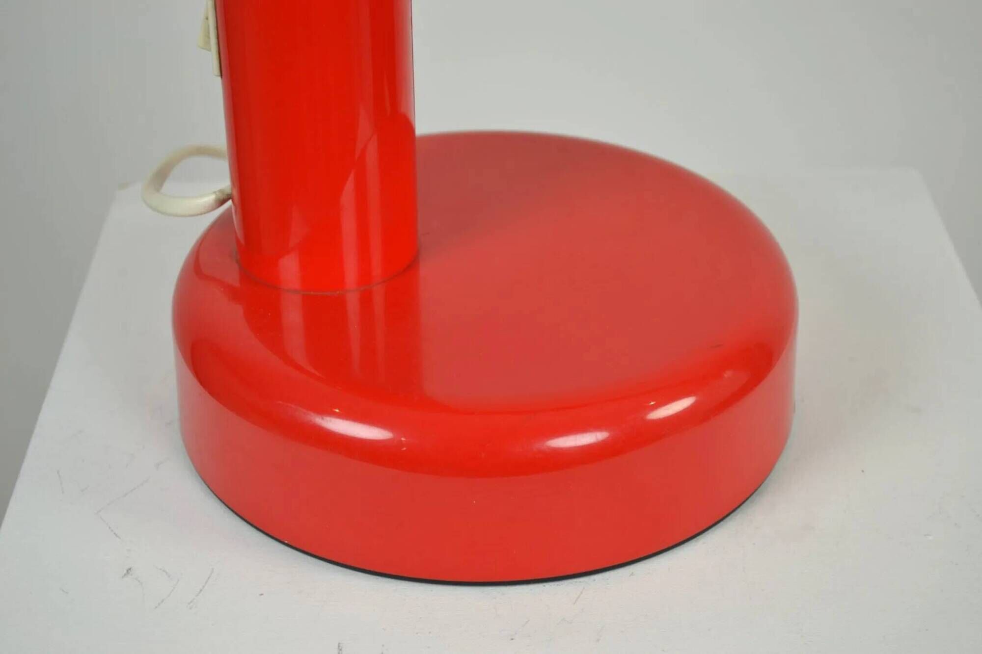 Red “Tube” Desk lamp designed by Anders Pehrson for Ateljé Lyktan, Sweden, 1970s