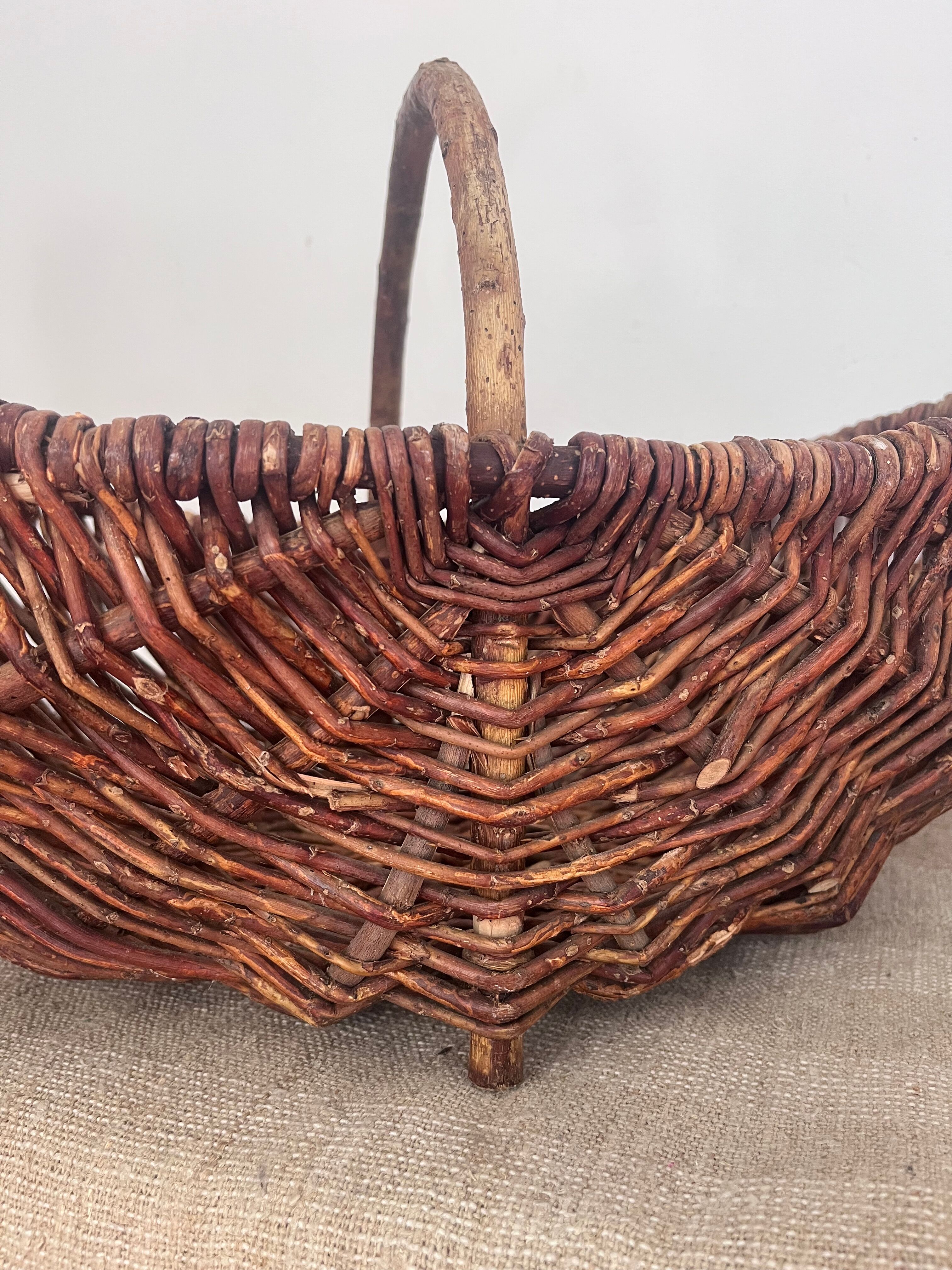 Woven wicker basket, folk art