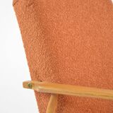 FOX terracotta curled armchair