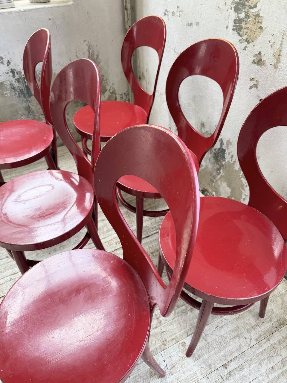 Set of 6 Baumann bistro chairs, Mouette model