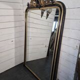 Napoleon III mirror from the 19th century with gold leaf, 190cm H