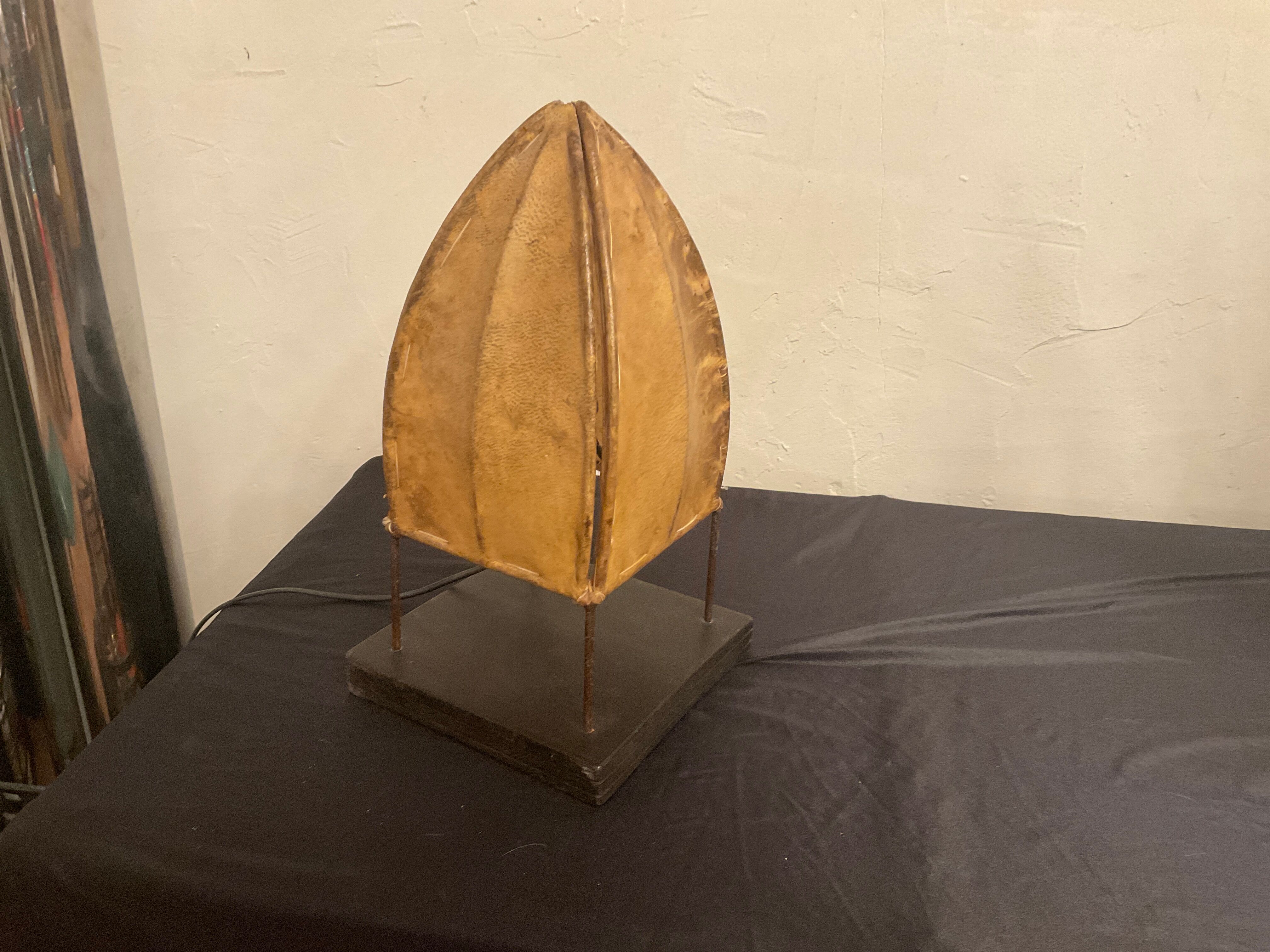 Ottoman lamp made of natural material