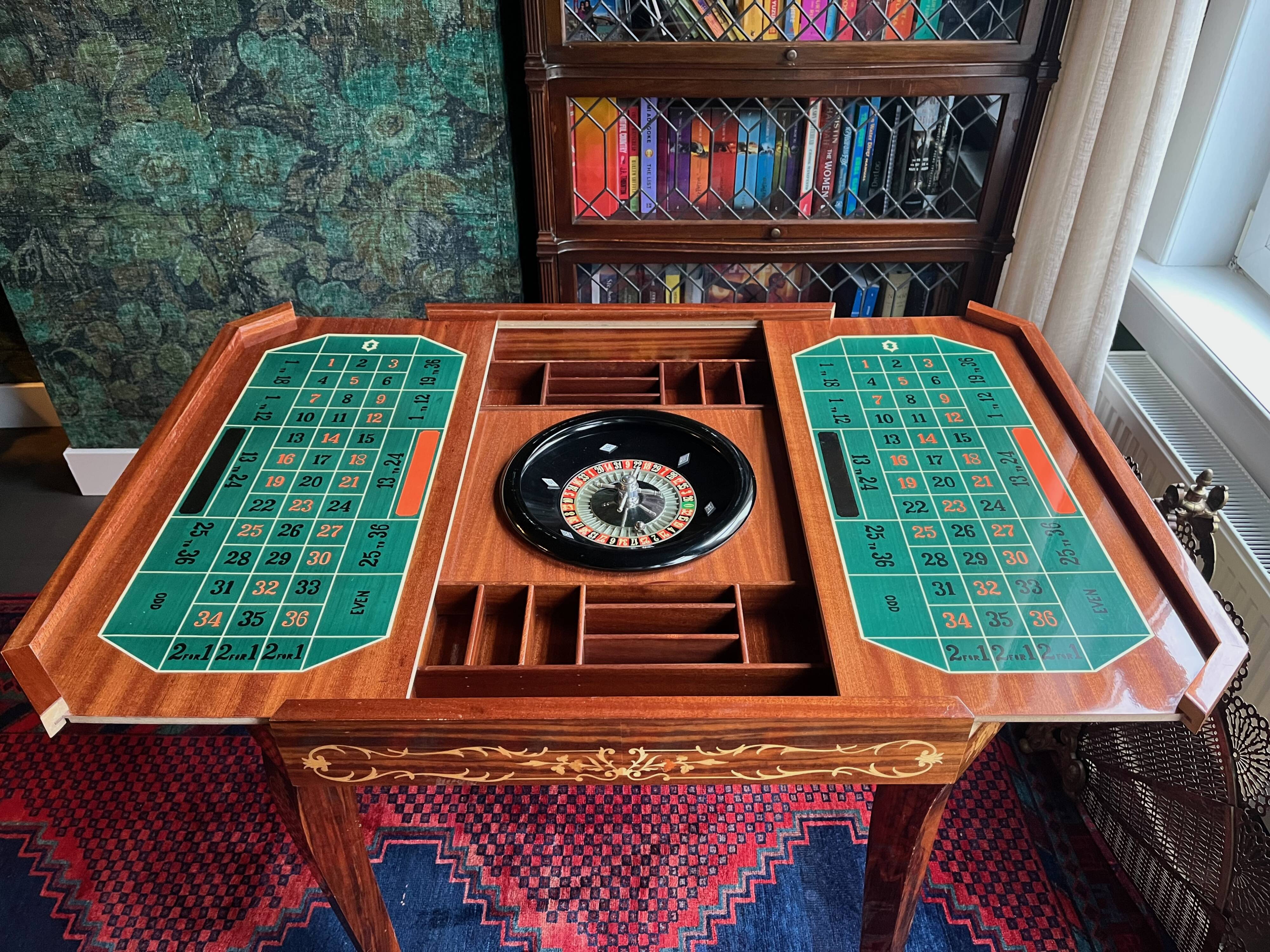 Mid-Century Italian Marquetry Multi-Game Table in Walnut & Mahogany, c. 196