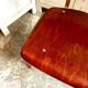 Chair in dark wood and ocher metal