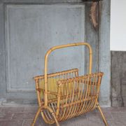 Porte-revue rotin, porte-revue osier, rangement magazines, magazine rack