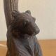 Art Deco carved wooden lamp base bear