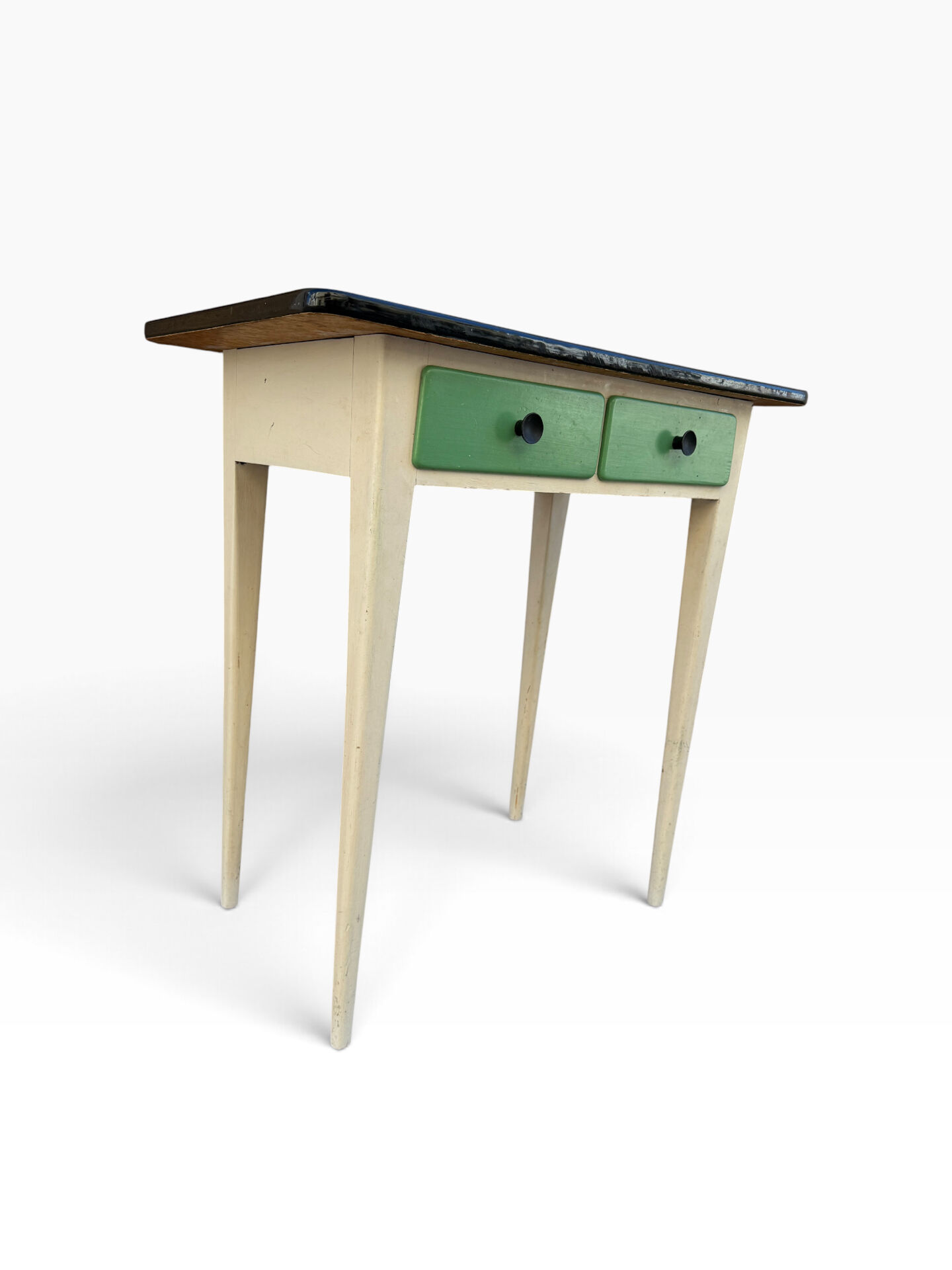 Table d’appoint Formica bleu des années 50 France
