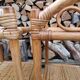 Chevets table de nuit en rotin vintage