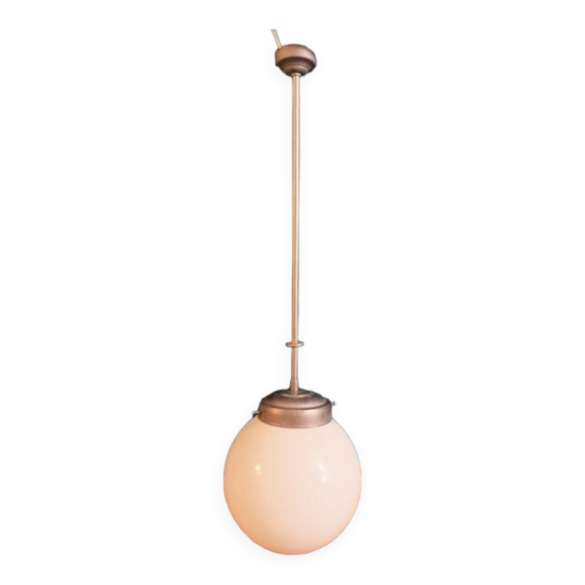 Chandelier Suspension Ceiling Light Globe Opaline Metal Dp 1123652