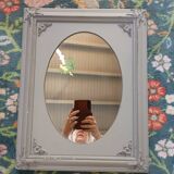 Mirror with a grey wooden frame
