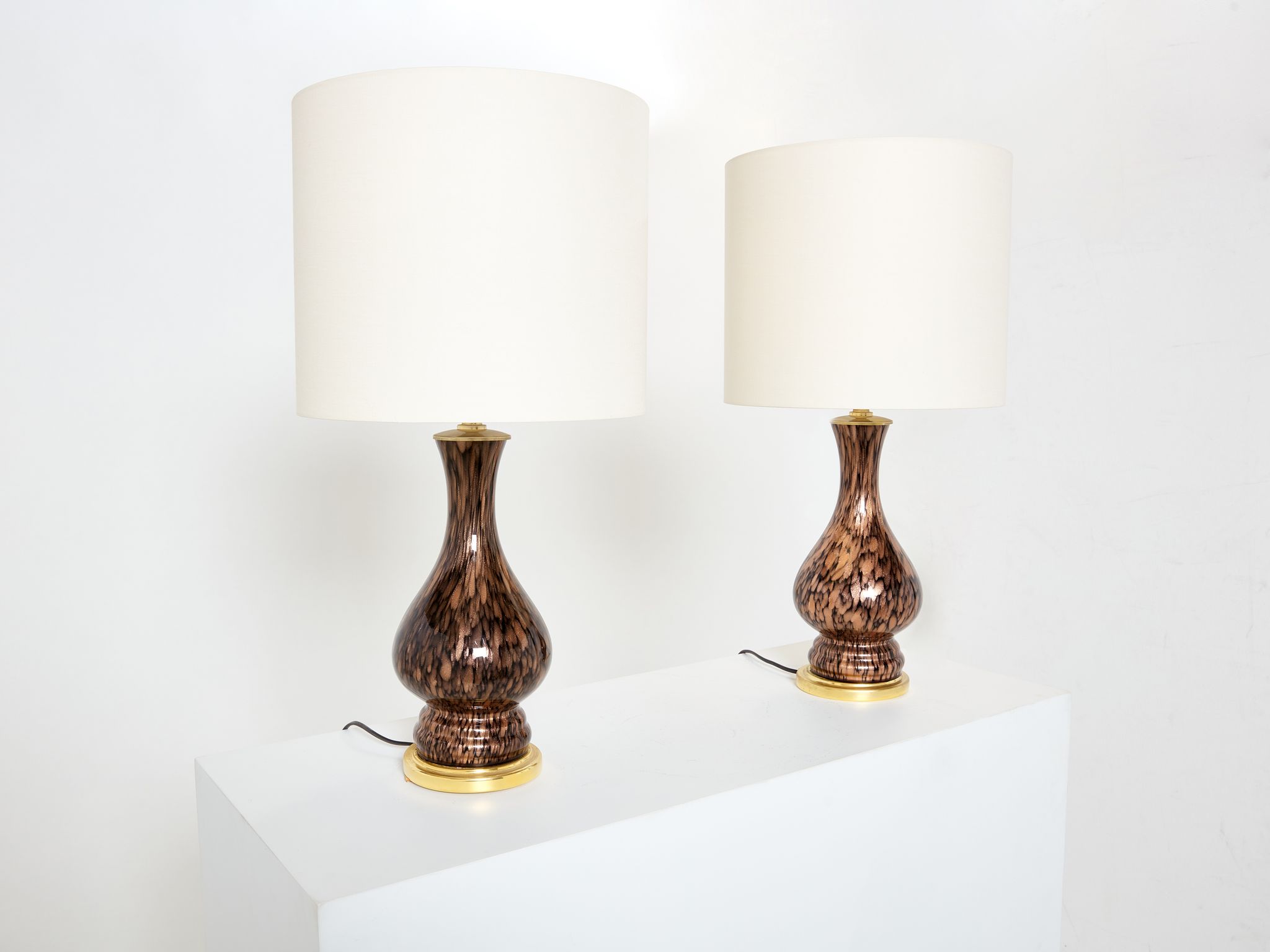 Pair of glass lamps Murano by Vincenzo Nason 1960