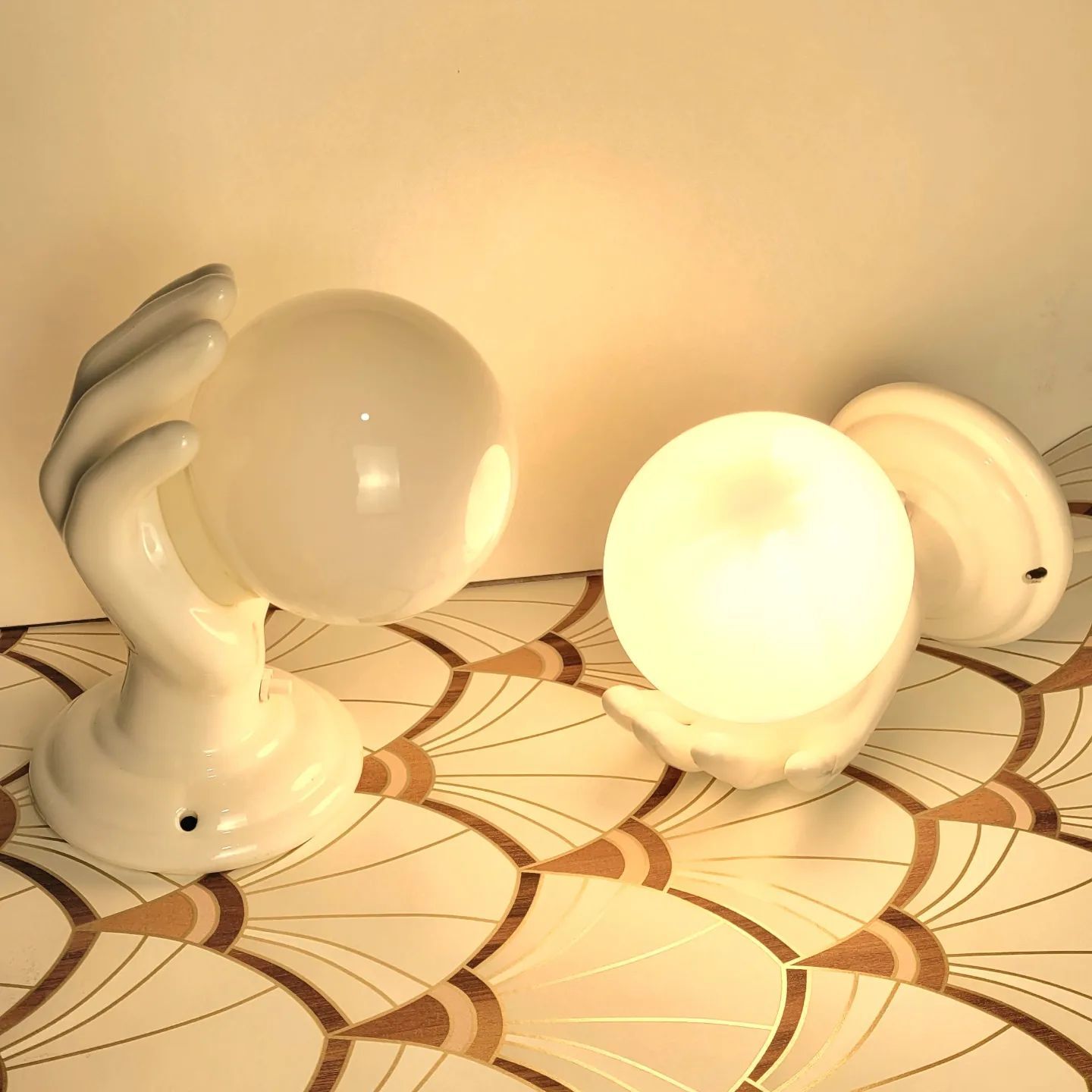 Pair of vintage hand sconces