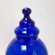 Large blue glass sweet jar on a pedestal from the 80s.