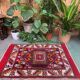 Vintage western Turkish rug oriental 120x80 cm tribal carpet, red