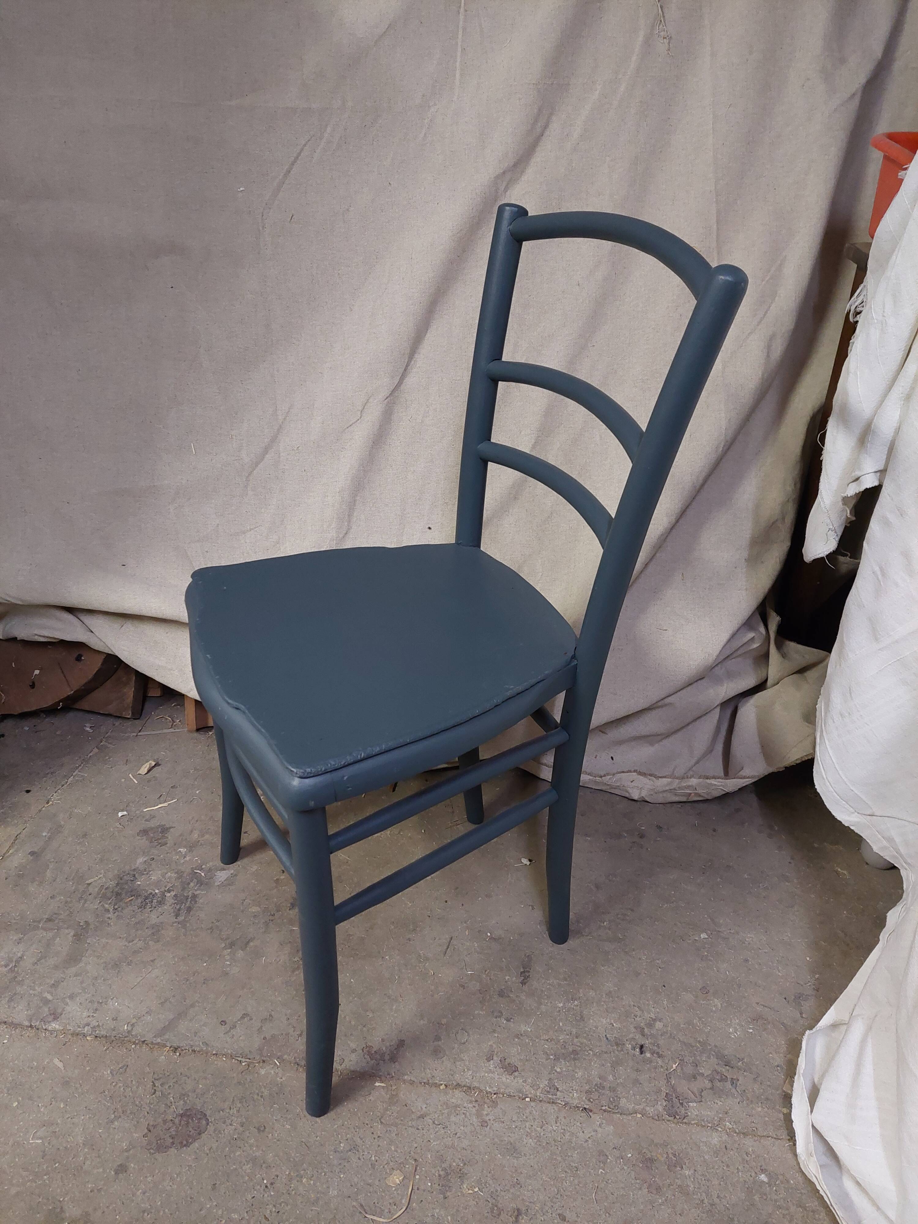 Dark blue wooden chair