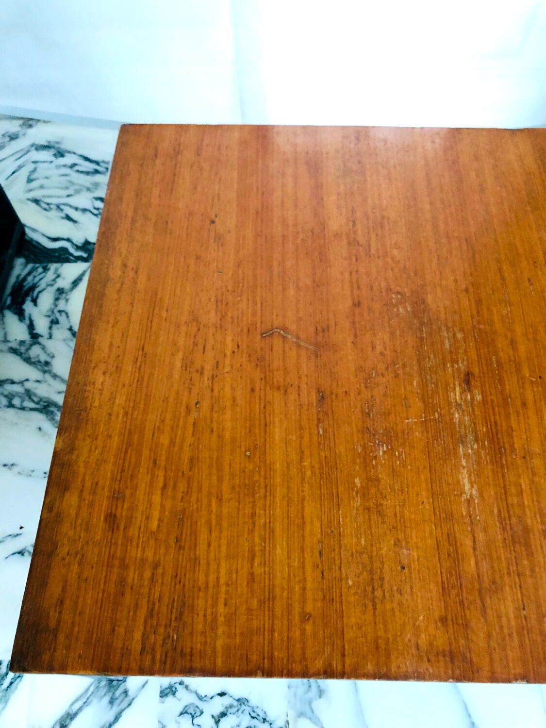 Modernist coffee table in chrome and solid wood - Bauhaus