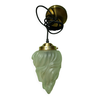 Luminaire lampe suspension verre style art deco