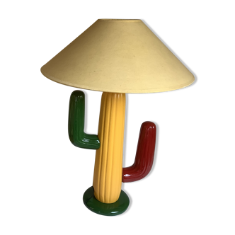 Lampe cactus François Châtain vert jaune rouge