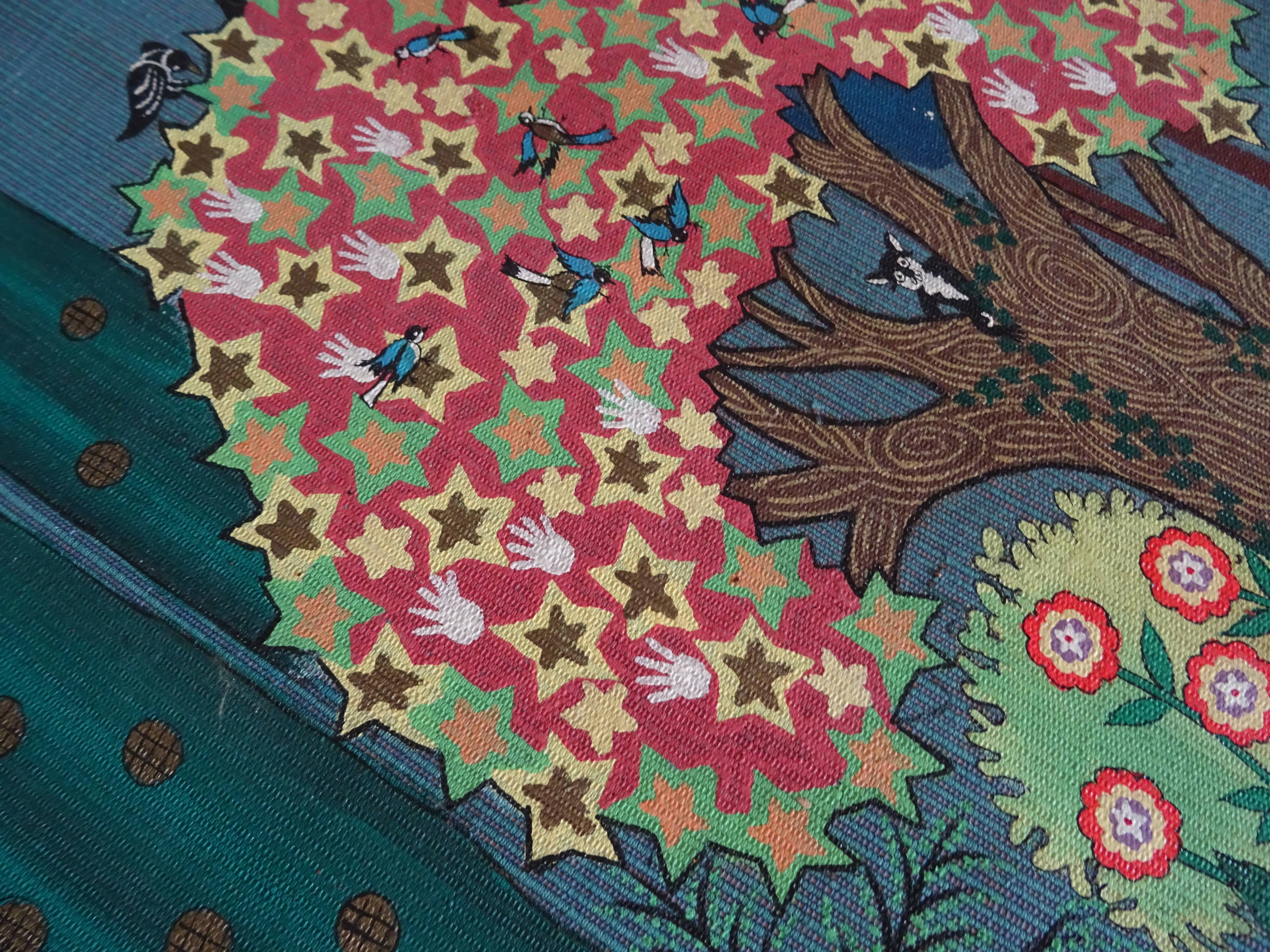 Wall tapestry hanging decoration painted exotic landscape