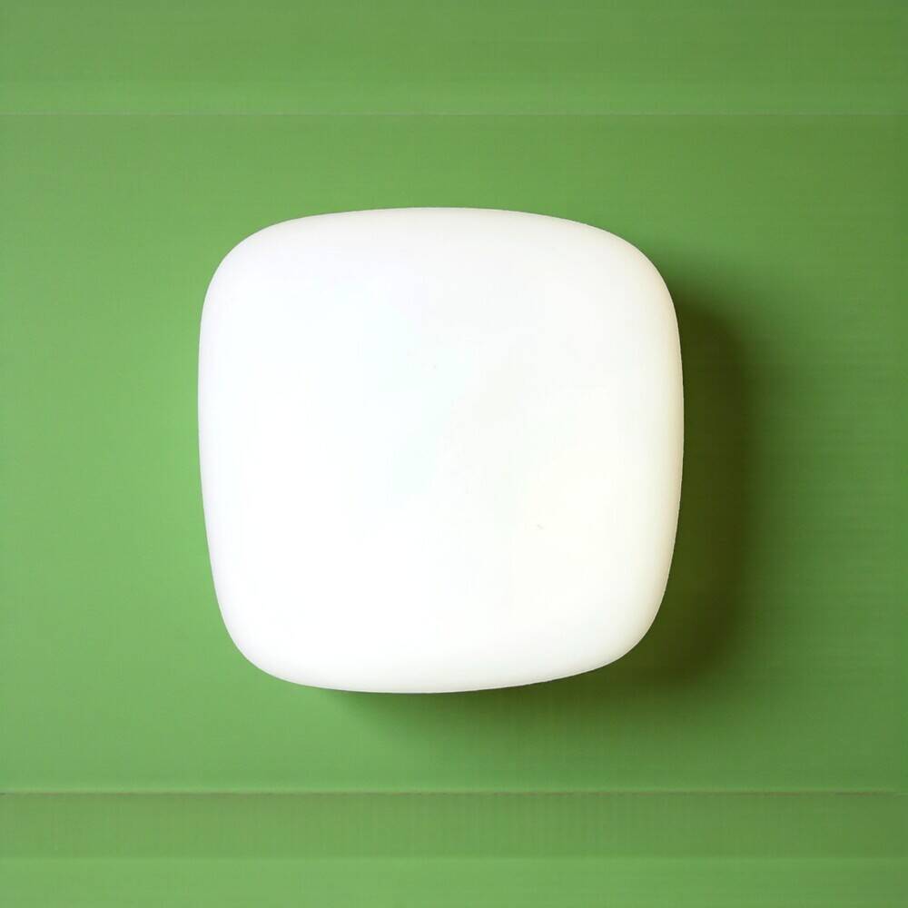 Square white glass wall or ceiling lamp