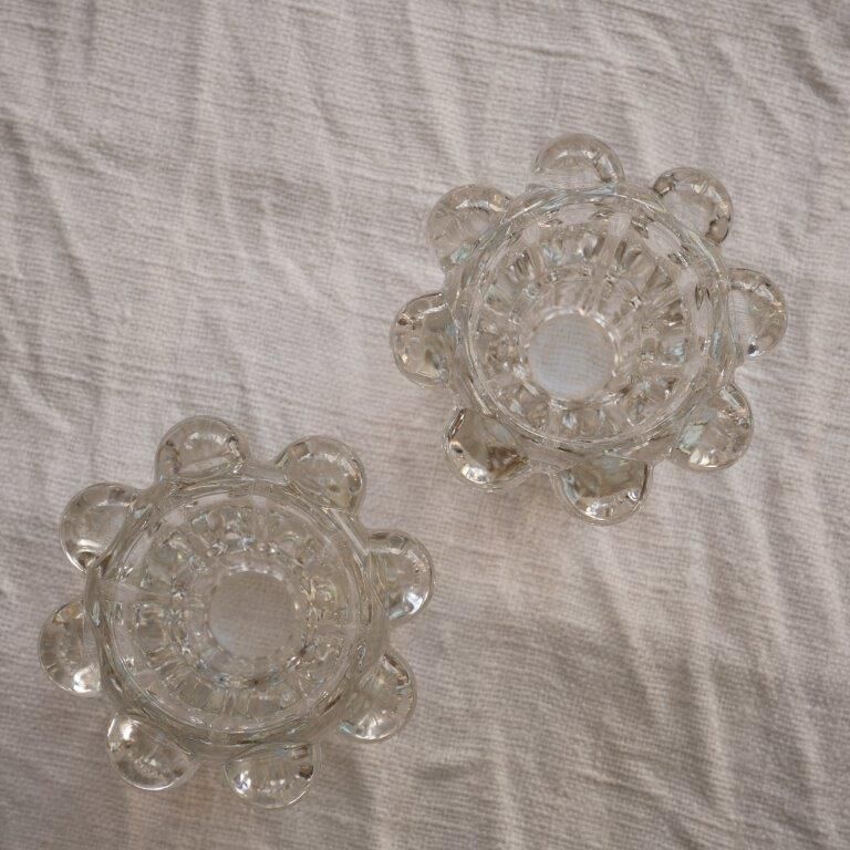 Set of 2 glass candle holders, REIMS