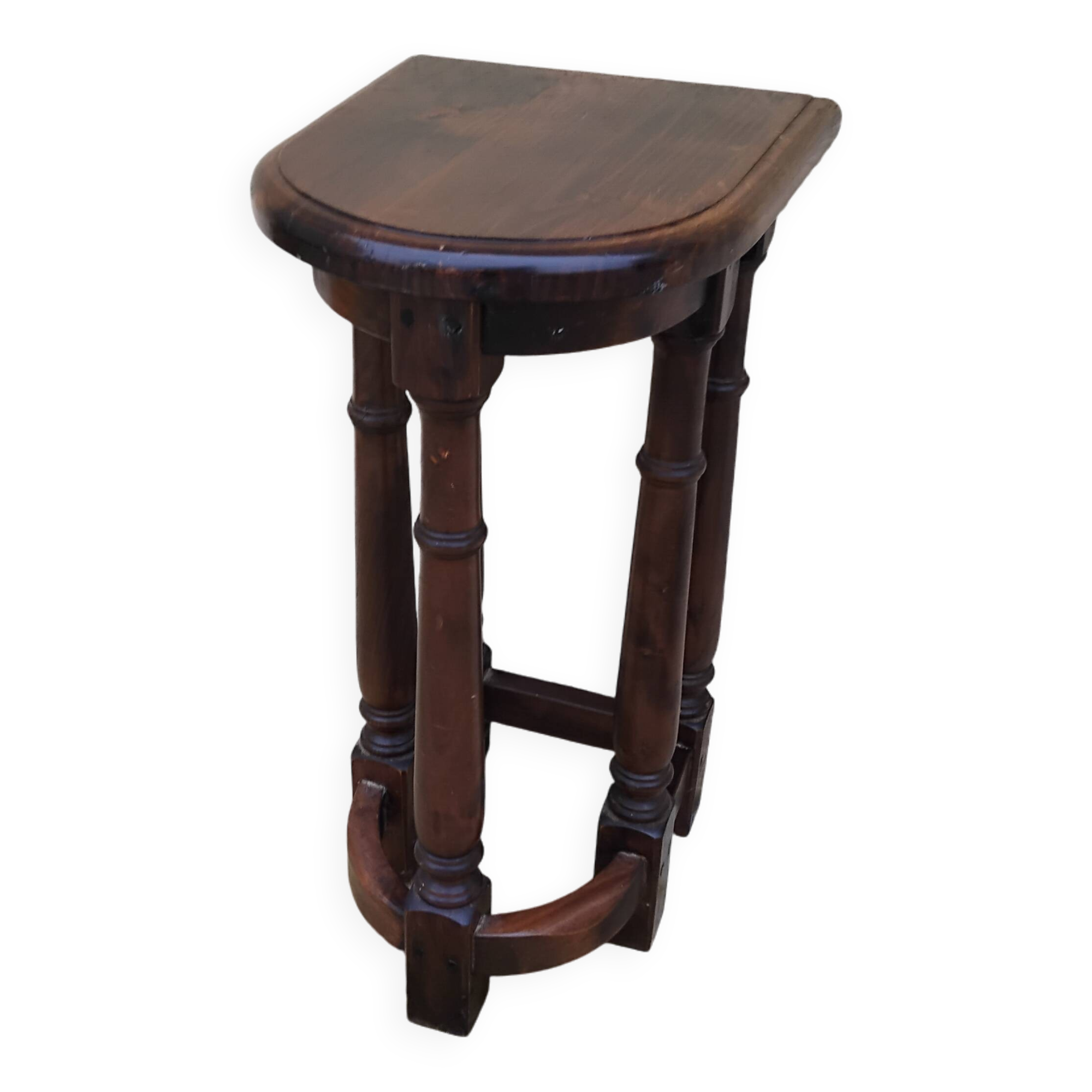 Vintage 80s side table or sofa end table in solid oak