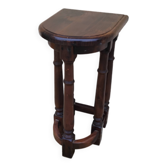 Vintage 80s side table or sofa end table in solid oak