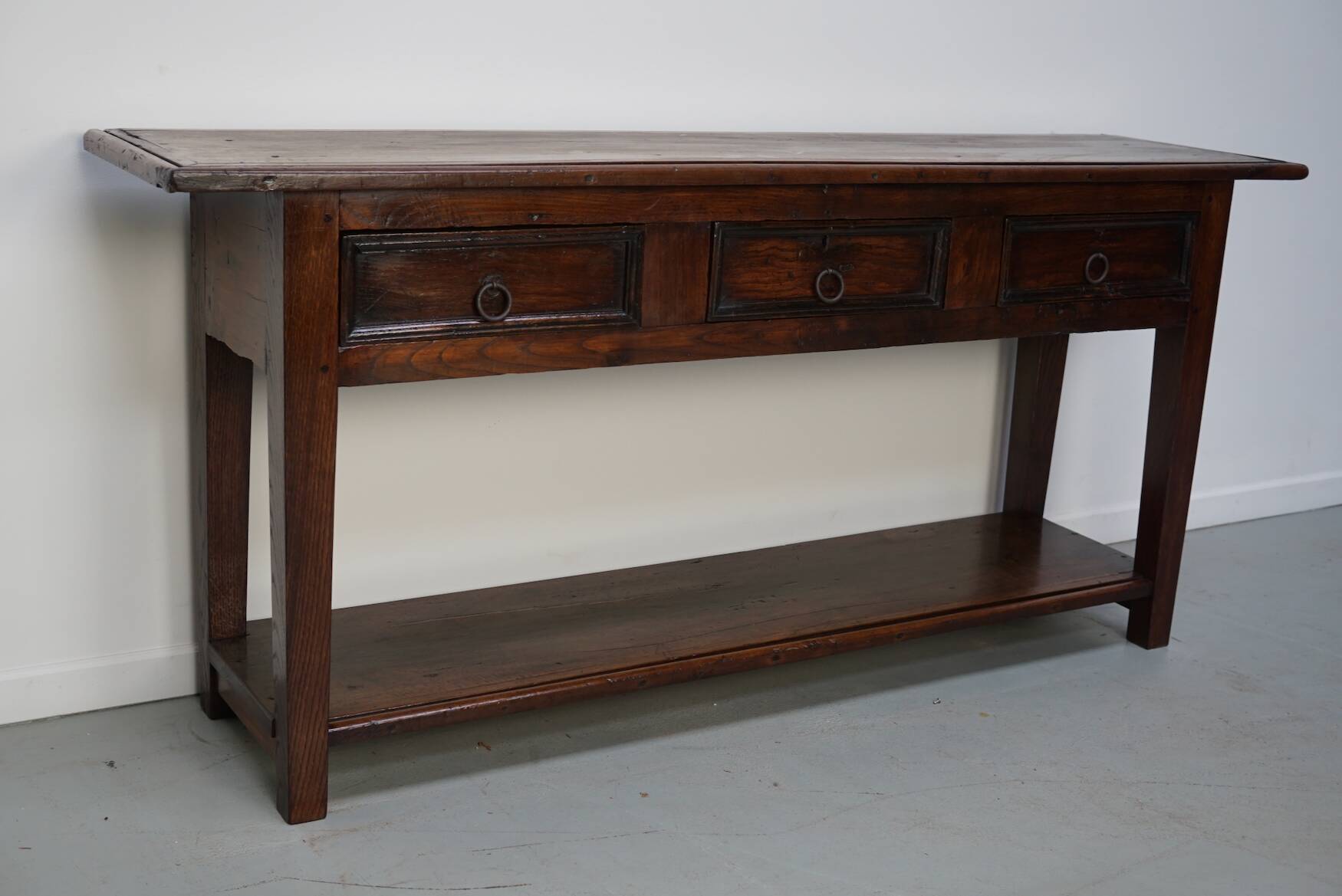 Antique Spanish Rustic Chestnut Side Table/Console, 18th Century