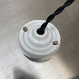Dark grey enamelled hanging lamp