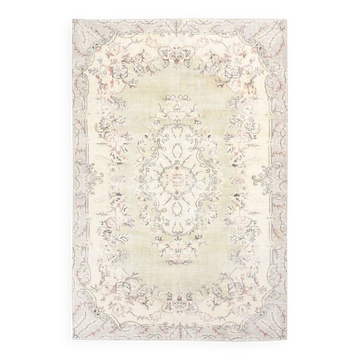 7x10 Cream Brown Oriental Vintage Area Rug, 203x308Cm SK 23587