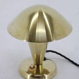 1930s Bauhaus Brass Finish "Mushroom" Table Lamp, Czechoslovakia