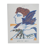 Alekos FASSIANOS: Olympic Games, Athlete with branches and dove, Signed lithograph