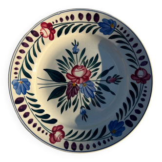 Vintage hand-painted flat plate, Sarreguemines Forêt Vosges