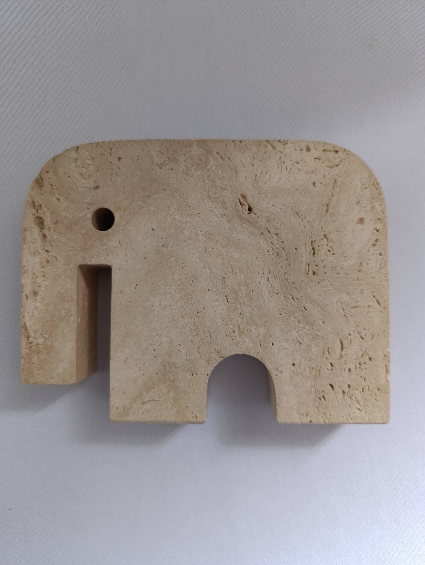 Set de 3 figurines éléphants en travertin Fratelli Mannelli