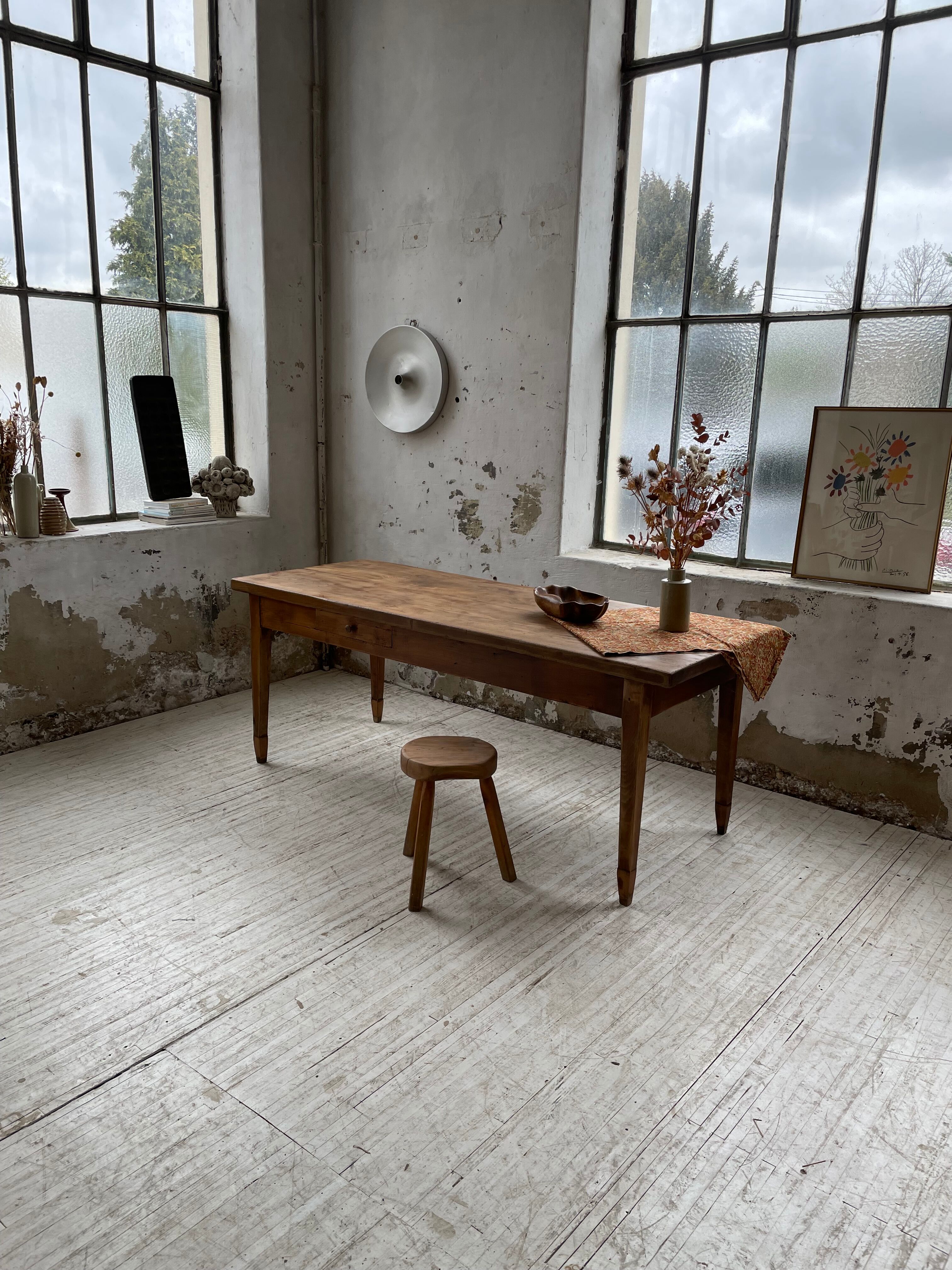 Farmhouse table in oak and walnut 2m